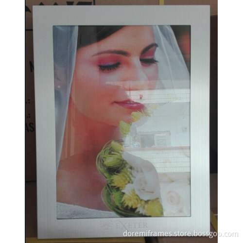 A4 certificate size Aluminum photo frame with laser-cut logo as university diploma